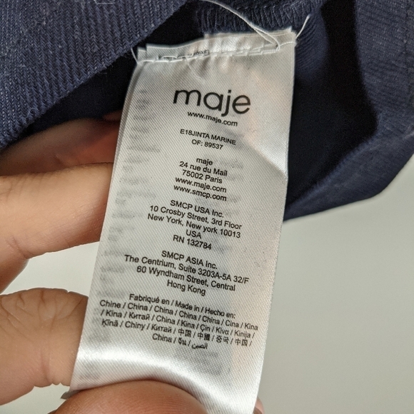 Maje jinta dark navy zip front buckle skirt black with gold - Picture 9 of 15